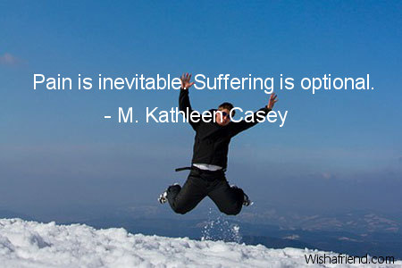 adversity-Pain is inevitable. Suffering is