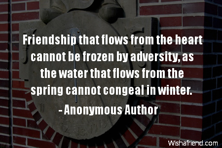 adversity-Friendship that flows from the
