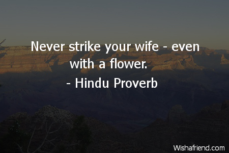 anger-Never strike your wife -