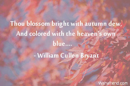 autumn-Thou blossom bright with autumn