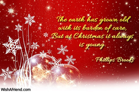 christmas-The earth has grown old