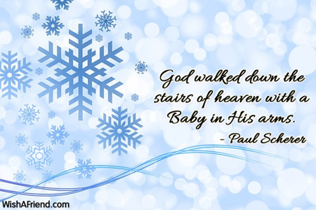 christmas-God walked down the stairs