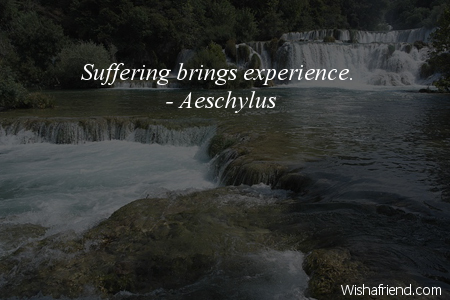 experience-Suffering brings experience.