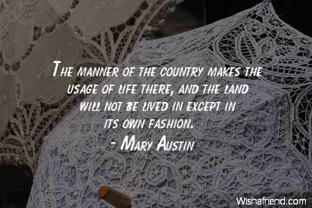 fashion-The manner of the country