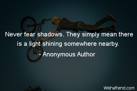 fear-Never fear shadows. They simply