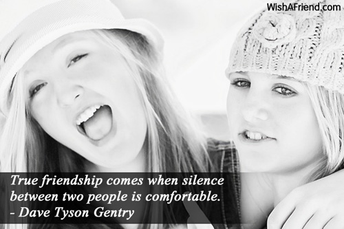 friendship-True friendship comes when silence