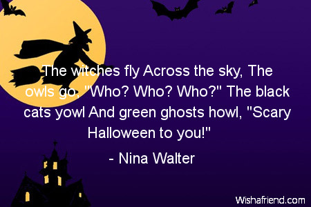 halloween-The witches fly Across the