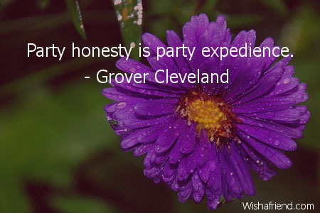 honesty-Party honesty is party expedience.