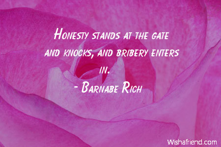 honesty-Honesty stands at the gate