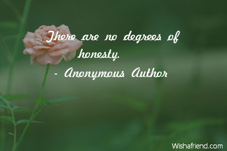 honesty-There are no degrees of