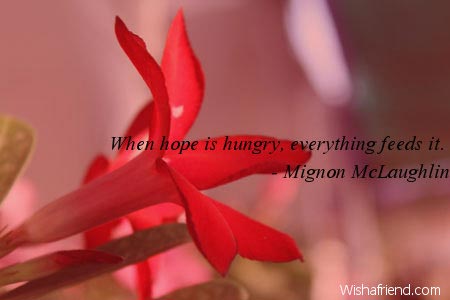 hope-When hope is hungry, everything