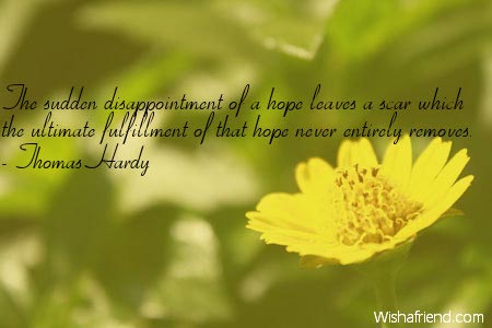 hope-The sudden disappointment of a