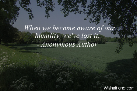 humility-When we become aware of