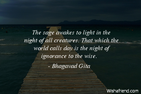 ignorance-The sage awakes to light