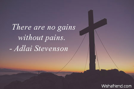 Adlai Stevenson Quote: There are no gains without pains.