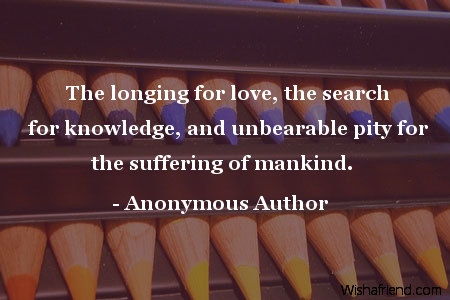 knowledge-The longing for love, the