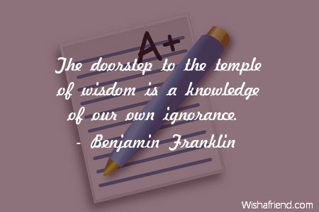 knowledge-The doorstep to the temple