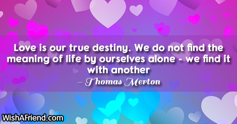 love-Love is our true destiny.