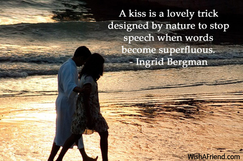 love-A kiss is a lovely