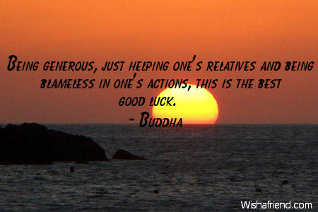 luck-Being generous, just helping one's