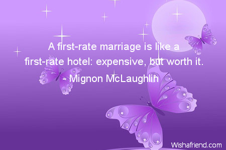 marriage-A first-rate marriage is like