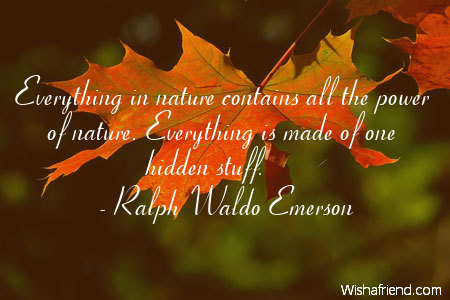 Everything nature contains all, Waldo Emerson