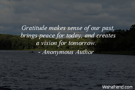 peace-Gratitude makes sense of our