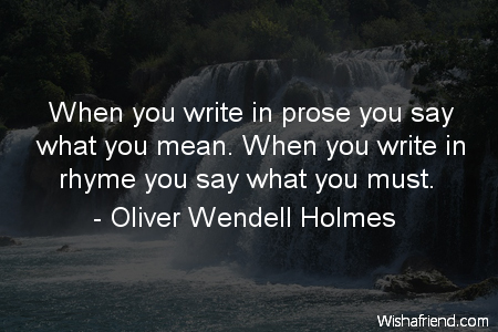 poetry-When you write in prose