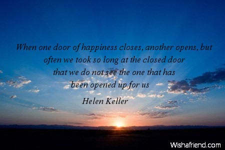 When One Door Of Happiness Helen Keller Quote