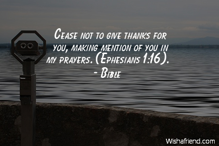 prayer-Cease not to give thanks