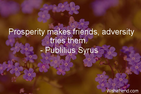 prosperity-Prosperity makes friends, adversity tries