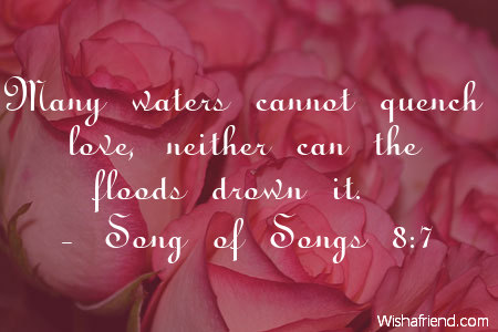 romantic-Many waters cannot quench love,