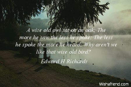 silence-A wise old owl sat