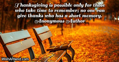 thanksgiving-Thanksgiving is possible only for