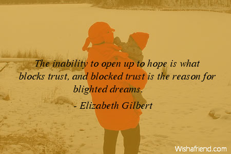 trust-The inability to open up