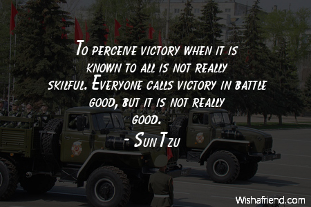 victory-To perceive victory when it