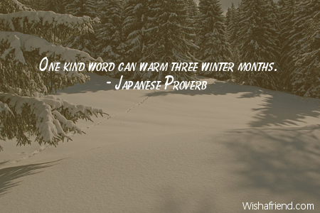 winter-One kind word can warm