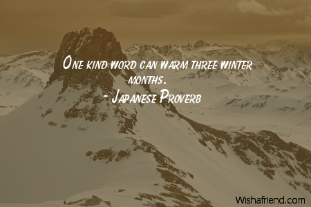 winter-One kind word can warm