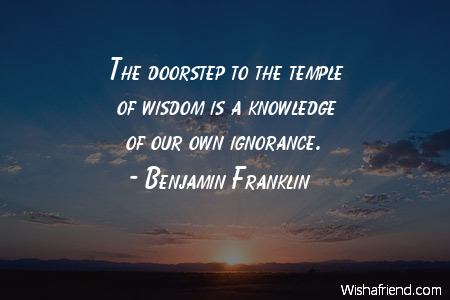 wisdom-The doorstep to the temple