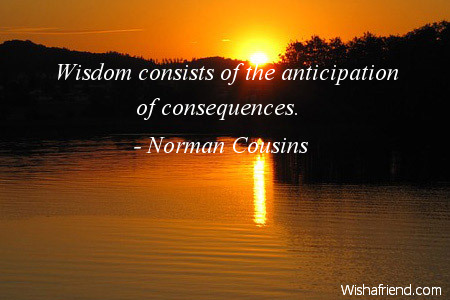 wisdom-Wisdom consists of the anticipation