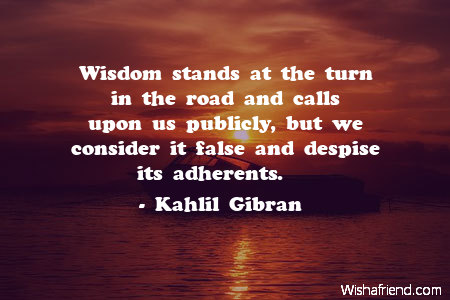 wisdom-Wisdom stands at the turn