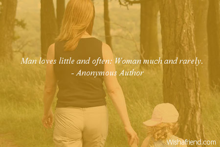 women-Man loves little and often: