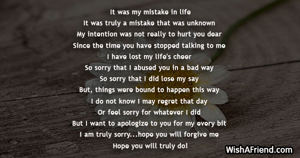 Regret poems and apology of How to