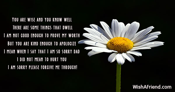You Are Wise And You Know I Am Sorry Message For Dad