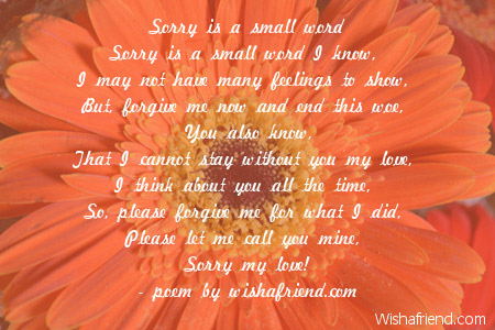 Short im sorry poems for her