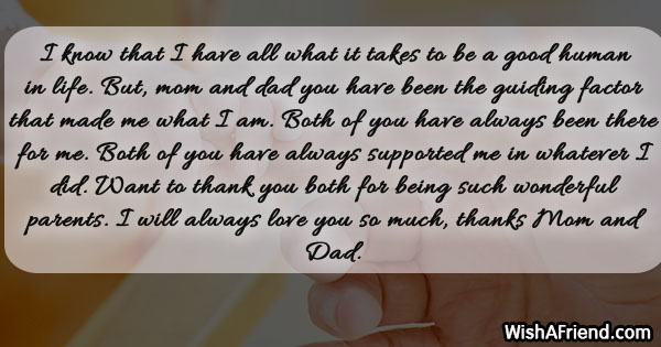 Thank You Notes For Parents