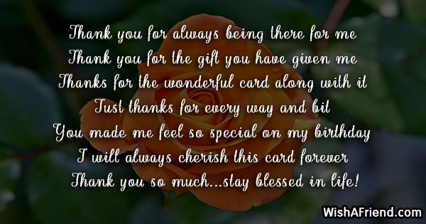Thank You For Always Being There Thank You Card Message Thank You For Always Being There Thank You Card Message