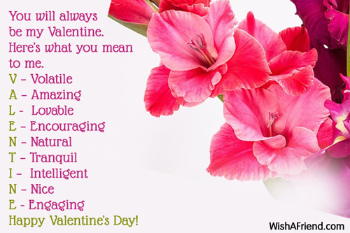 You will always be my Valentine., Valentines Day Message