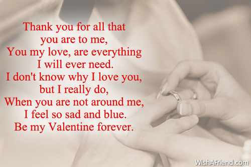 Thanking You, Valentines Day Poem