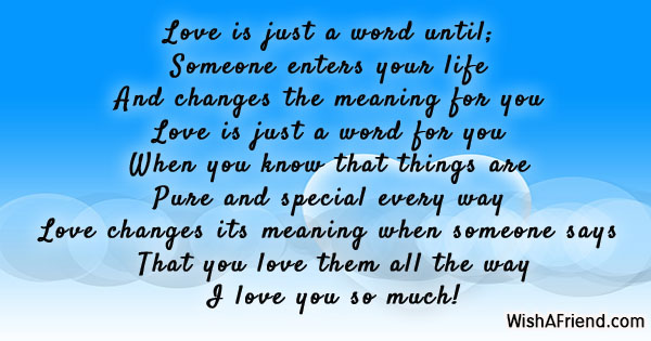 Love is just a word until;, Words Of Love